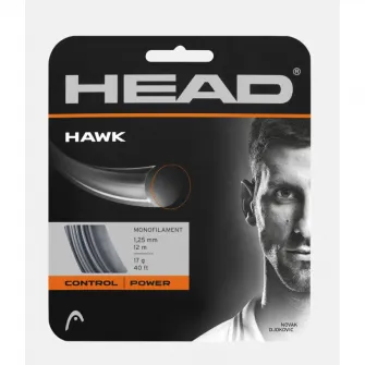 Snur tenis, HEAD, Gri, 1.20mm/12m, Hawk Monofilament Poliester Crystal Core Control+Power