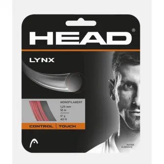 Snur tenis, HEAD, Rosu, 1.20mm/12m, Lynx Monofilament Co-Poliester Control+Spin