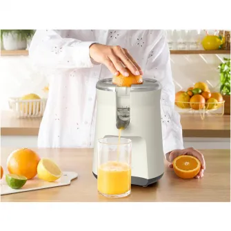 Storcator de citrice Tefal Collection ZP610AE0, 100 W, 1 viteza, capac de protectie, 3 conuri, design retro, crem