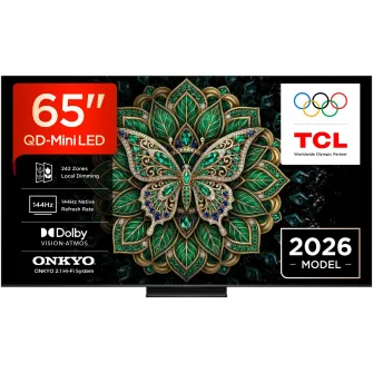 Televizor TCL QD-MiniLed 65C6K Pro, 164 cm, Smart Google TV, 4K Ultra HD, 144Hz, Clasa E (Model 2026)