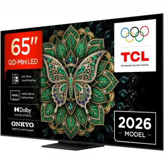 Televizor TCL QD-MiniLed 65C6K Pro, 164 cm, Smart Google TV, 4K Ultra HD, 144Hz, Clasa E (Model 2026)