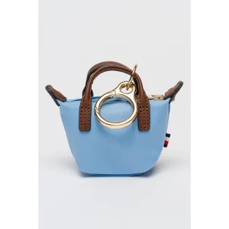 Tommy Hilfiger, Breloc in forma de geanta, Auriu, Maro, Albastru deschis