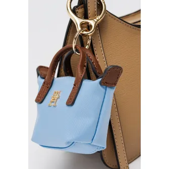 Tommy Hilfiger, Breloc in forma de geanta, Auriu, Maro, Albastru deschis