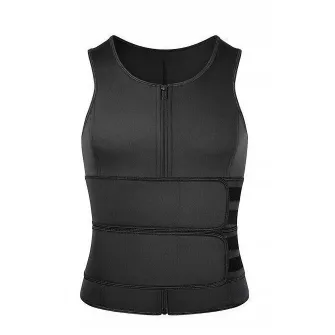 Vesta barbati pentru modelare si slabire, Neopren, 2XL, 113-119 cm, Negru