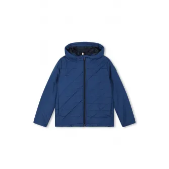 BOSS Kidswear, Geaca cu vatelina si gluga, Bleumarin, 102 CM