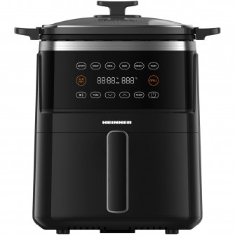 Friteuza cu aer cald Heinner Fry&Grill HAFG-B5BK2600, 2600W, capacitate 5L, 6 programe presetate, panou de comanda electronic, timp maxim de preparare: 60 min, Negru