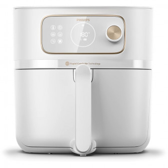 Friteuza cu aer cald Philips Airfryer Combi XXL conectat HD9876/20, tehnologie Rapid CombiAir, conectat cu HomeID, capacitate XXL de 2 kg/8,3 l, 22 de functii de gatit, alb