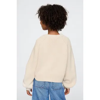 GAP, Pulover din amestec de bumbac cu model cu inimi, Rosu, Alb, 120 CM
