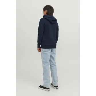 Jack & Jones, Hanorac cu imprimeu logo, Rosu, Alb, Bleumarin, 164 CM