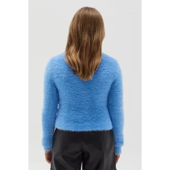 OVS, Pulover regular fit cu decolteu rotund, Albastru royal, 164 CM