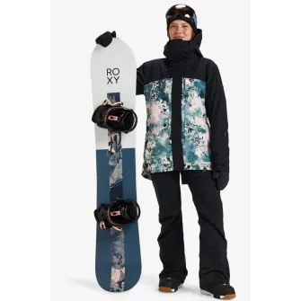 ROXY, Geaca cu gluga, pentru schi, Negru, Albastru prafuit, Alb optic, XS