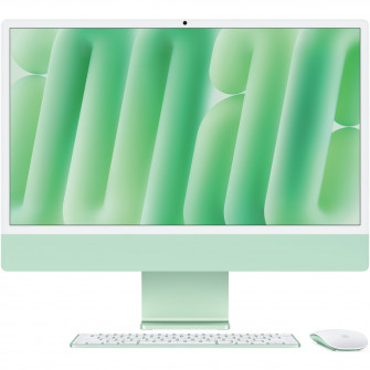 Sistem Desktop PC iMac 24'' cu procesor Apple M4, 8 nuclee CPU and 8 nuclee GPU, 24'', Retina 4.5K, 24GB, 1TB SSD, Green