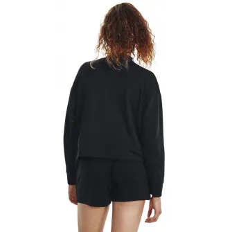 Under Armour, Bluza cu maneci cazute, din amestec de lyocell Rival, Alb, Negru, M