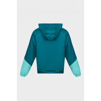 Under Armour, Jacheta cu gluga si fermoar pentru antrenament Windbreaker, Turcoaz, Verde persan, 127-137 CM