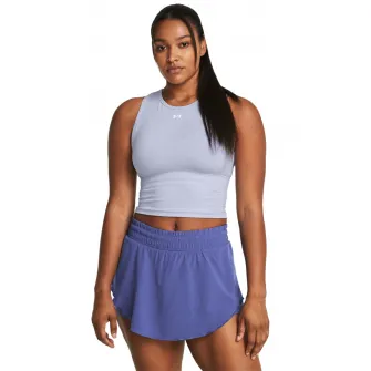 Under Armour, Top crop fara cusaturi pentru antrenament Train, Alb murdar, L