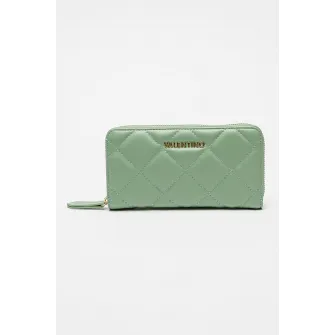 Valentino Bags, Portofel matlasat cu fermoar Ocarina, Verde feriga