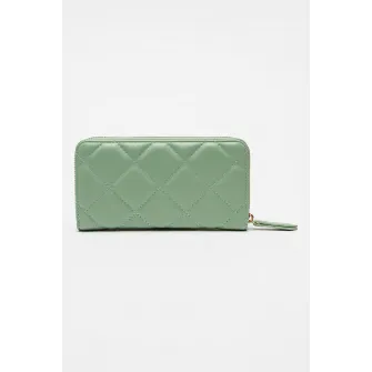 Valentino Bags, Portofel matlasat cu fermoar Ocarina, Verde feriga
