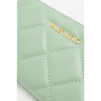 Valentino Bags, Portofel matlasat cu fermoar Ocarina, Verde feriga