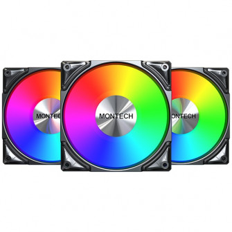 Ventilator Montech Kit 3x METAL PRO 120 ARGB PWM BK