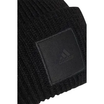 adidas Performance, Caciula elastica cu aplicatie logo Wid Crew, Negru, 56-58 CM