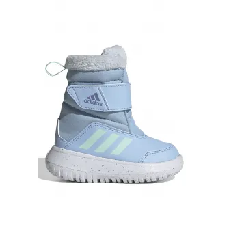 adidas Sportswear, Cizme cu velcro Winterplay, Albastru pastel, Verde menta, 26.5 EU