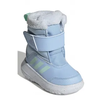 adidas Sportswear, Cizme cu velcro Winterplay, Albastru pastel, Verde menta, 26.5 EU