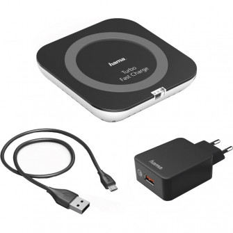 Incarcator Wireless Hama TFC15, QC 3.0, Negru