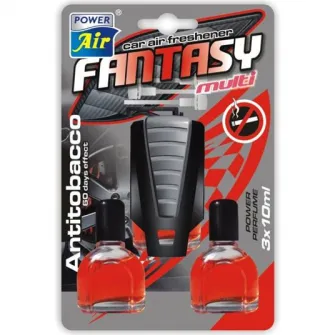 Odorizant auto pentru gura ventilatie Power Air Fantasy, aroma multi antitobaco, 2 rezerve