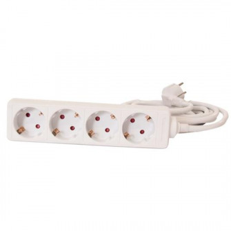 Prelungitor Strohm, protectie copii, 4 prize, cablu 5m, 3x1.5mm, Alb