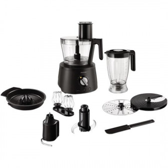 Robot de bucatarie PHILIPS Avance Collection HR7776/90, 1300W, bol 2.4 l, blender 1.5 l, 12 viteze + Pulse, negru