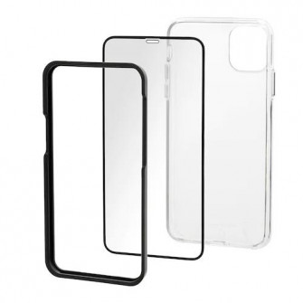 Set Folie de protectie A+ Tempered Glass 3D/ Husa transparenta silicon A+ pentru iPhone 14 Plus 6.7