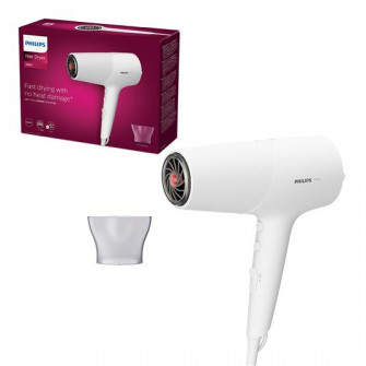 Uscator de par Philips BHD500/00, 2100W, tehnologie ThermoShield, ingrijire cu ioni, 2 setari de viteza, 3 setari de temperatura, cap de coafare 14 mm, Alb