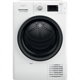 Uscator de rufe Whirlpool FFTM229X2BEE, Pompa de caldura, 9 kg, Clasa A++, Motor Inverter, Freshcare+, Tehnologia al 6-lea Simt, Alb