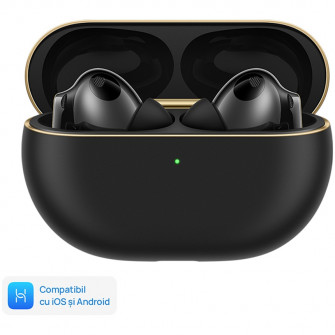 Casti In-Ear HUAWEI FreeBuds Pro 4, True Wireless, Hybrid ANC, Bluetooth, IPX54, Multi point connection, Automonie 33h, Carcasa incarcare wireless, Black