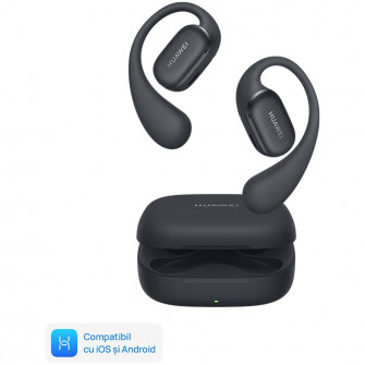Casti Sport Open-Ear Huawei FreeArc, True Wireless, Bluetooth, AI Call Noise Cancellation, IP57, Negru