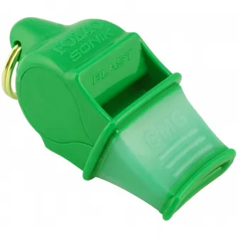 Fluier Fox 40 Sonik CMG cu snur, verde fluo/alb