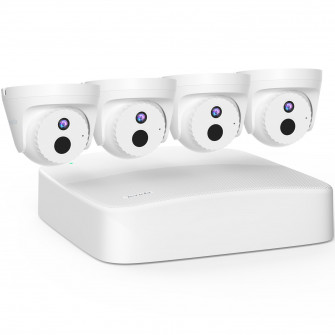 Kit supraveghere video de interior, NVR PoE+ cu 4 camere conch 2K