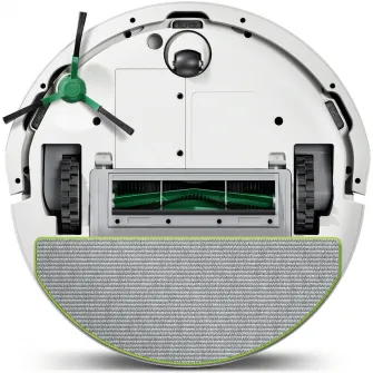 Robot de aspirare cu mop Roomba 105 iRobot Combo, Y351240, statie de descarcare automata, navigatie avansata ClearView™ LiDAR, curatare in patru etape, putere de aspirare 7000 Pa, tehnologie Carpet Detect, aplicatie Roomba HOME, alb