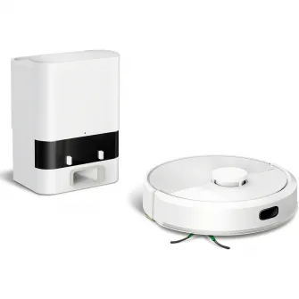 Robot de aspirare cu mop Roomba 105 iRobot Combo, Y351240, statie de descarcare automata, navigatie avansata ClearView™ LiDAR, curatare in patru etape, putere de aspirare 7000 Pa, tehnologie Carpet Detect, aplicatie Roomba HOME, alb