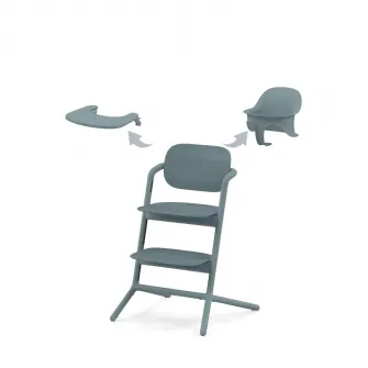 Scaun de masa pentru bebelusi Cybex Lemo 3in1 set Stone Blue, albastru
