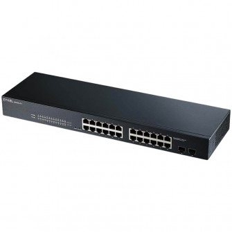 Switch Zyxel GS1900-24 24 porturi Gigabit si 2 porturi SFP Managed 217 mm x 80 mm Negru