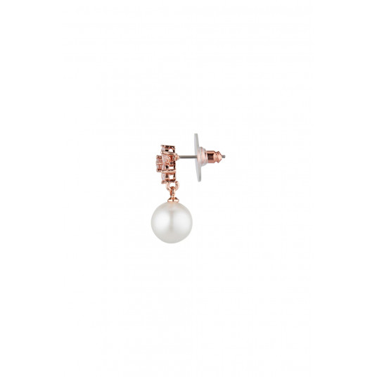 Imaginative Note Survival U.S. Polo Assn., Cercei drop cu perle sintetice si zirconia, Auriu rose/alb Imaginative Note Survival U.S. Polo Assn., Cercei drop cu perle sintetice si zirconia, Auriu rose/alb