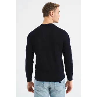 ARMANI EXCHANGE, Pulover de lana tricotat fin, Indigo, 2XL