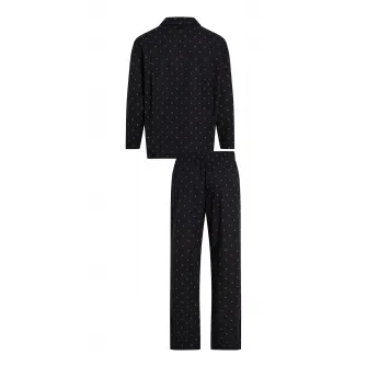 CALVIN KLEIN, Pijama de bumbac cu logo, Negru, Albastru deschis, S