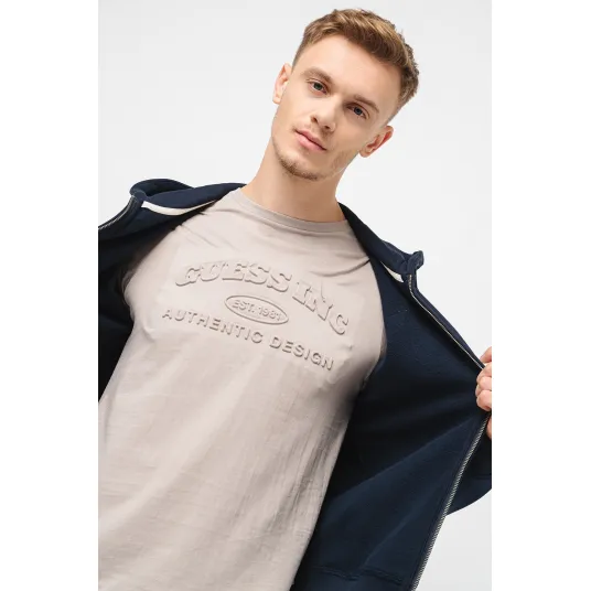 GUESS JEANS, Hanorac cu logo, Bleumarin, S
