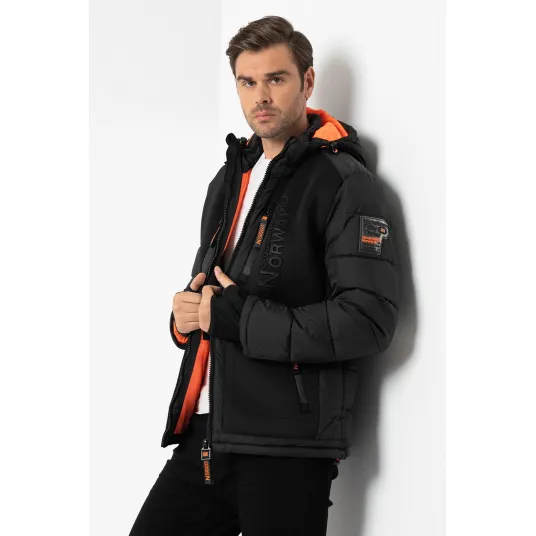 Geographical Norway, Geaca cu gluga Beachwood, Negru, 2XL