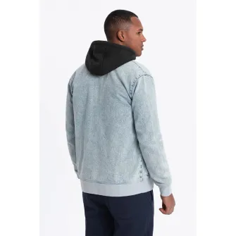 OMBRE, Jacheta bomber din denim, Albastru deschis, M