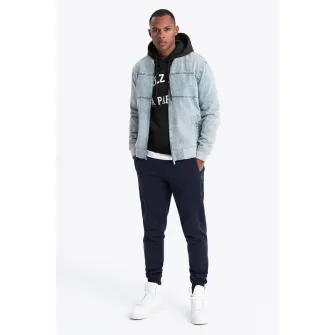 OMBRE, Jacheta bomber din denim, Albastru deschis, M