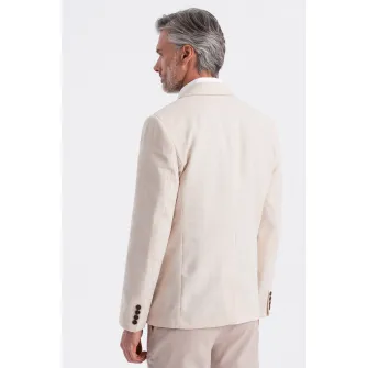 OMBRE, Sacou din amestec de in cu buzunare cu clapa, Bej deschis, S