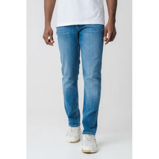 Tommy Hilfiger, Blugi cu croiala dreapta Denton, Albastru pastel, W34-L32